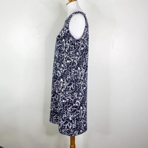 Talbots Dress Scalloped Neckline Blue White Floral Sz. SP - Picture 5 of 10